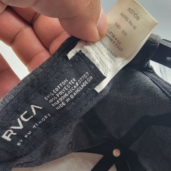 RVCA Mens Snapback Hat By Pm Tenore Black With Orange Logo - Picture 5 of 9